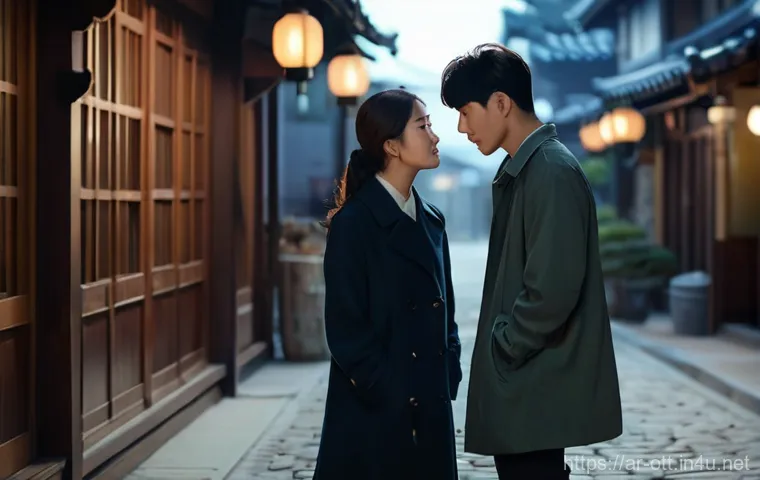 티빙 예능 콘텐츠 - **Prompt 1: Emotional K-Drama Scene**
    A cinematic still from a high-quality Korean romantic melo...