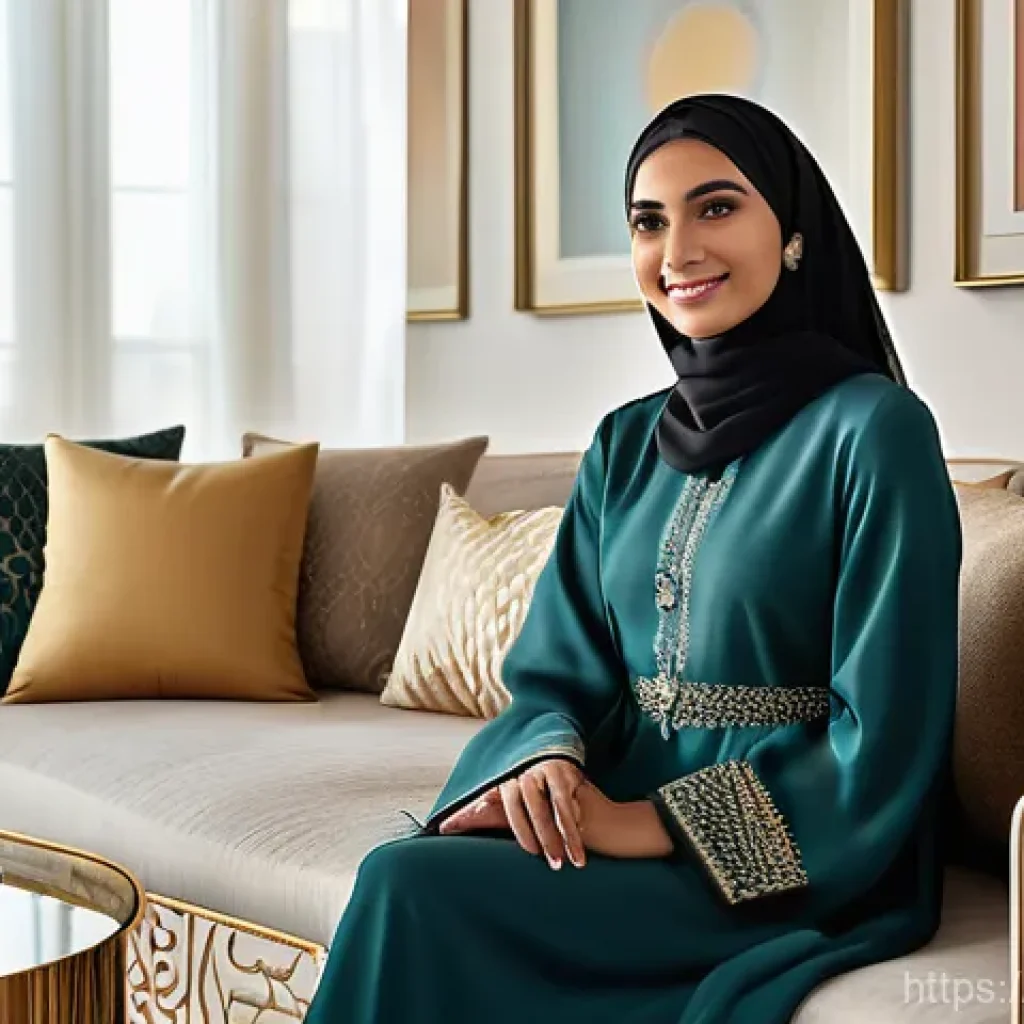 OTT 기술 발전의 가능성 - **AI-Powered Personalized Entertainment in a Modern Arabic Home**
    A sophisticated young Arab wom...