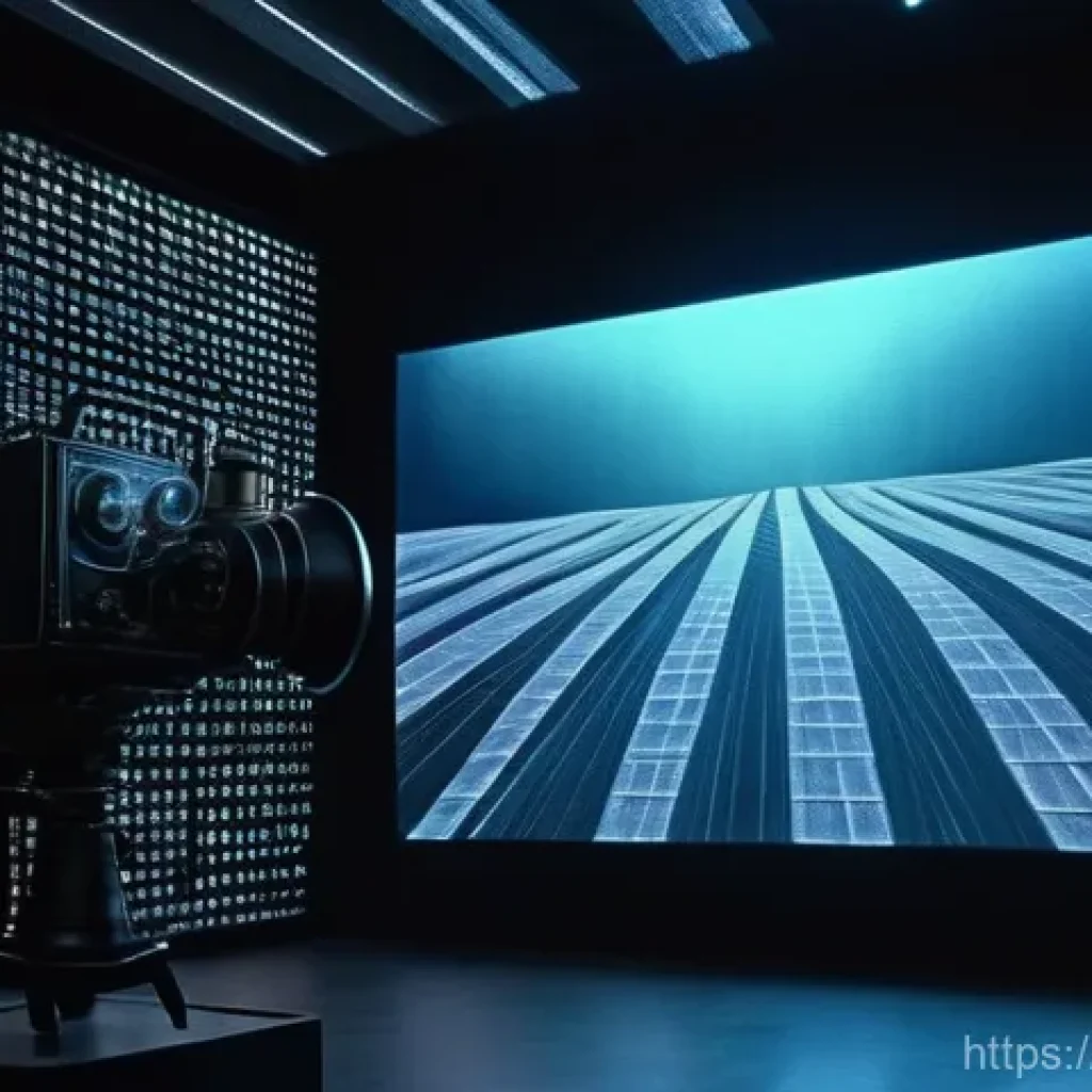 OTT와 고전 영화 복원 - A mesmerizing visual concept showcasing the magical transformation of classic cinema through modern ...