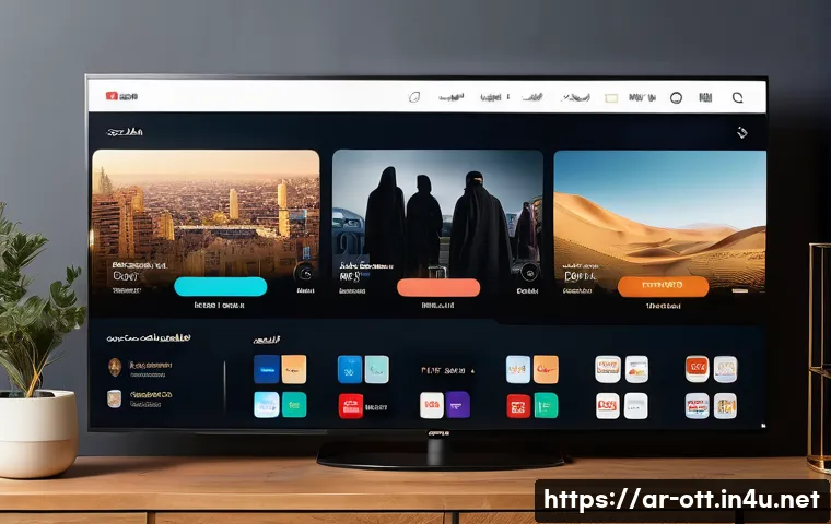 OTT 시청 콘텐츠 카테고리 - A vibrant digital streaming platform interface showcasing a diverse Arabic drama series lineup on a ...